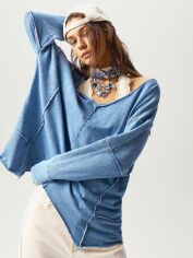 Акція на Жіночий лонгслів SHEIN GD-00195873 M Синій від Rozetka