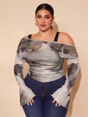 Акція на Жіночий лонгслів SHEIN GD-00223821 0XL Різнокольоровий від Rozetka