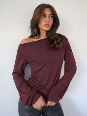 Акція на Жіночий лонгслів SHEIN GD-00220038 1XL Малиновий від Rozetka