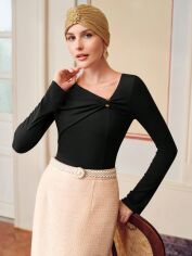 Акція на Жіночий лонгслів SHEIN GD-00213668 S Чорний від Rozetka