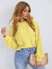 Акція на Джемпер жіночий SHEIN GD-00216414 M Жовтий від Rozetka