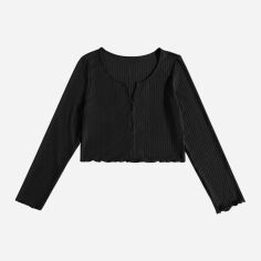 Акція на Жіночий кардиган SHEIN GD-00227820 0XL Чорний від Rozetka