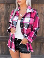 Акція на Сорочка жіноча SHEIN GD-00209128 M Фуксія від Rozetka