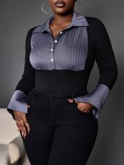 Акція на Сорочка жіноча SHEIN GD-00227338 1XL Чорна від Rozetka