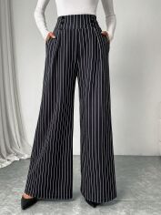 Акція на Штани жіночі SHEIN GD-00217044 L Чорні з білим від Rozetka