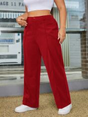 Акція на Штани жіночі SHEIN GD-00218638 0XL Бордові від Rozetka