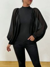 Акція на Блузка жіноча SHEIN GD-00206807 M Чорна від Rozetka