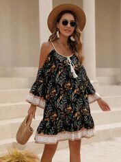 Акція на Плаття коротке літнє жіноче SHEIN GD-00209669 2XL Чорне від Rozetka