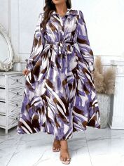 Акція на Сукня осіння жіноча SHEIN GD-00213223 1XL Коричнева від Rozetka
