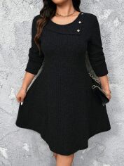 Акція на Сукня осіння жіноча SHEIN GD-00210110 3XL Чорна від Rozetka