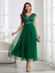 Акція на Сукня жіноча SHEIN GD-00202264 S Темно-зелена від Rozetka