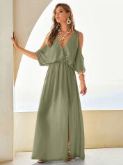 Акція на Сукня жіноча SHEIN GD-00209619 XS Оливкова від Rozetka