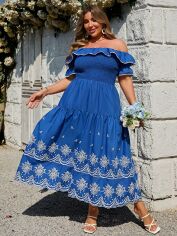 Акція на Сукня жіноча SHEIN GD-00206899 4XL Синя від Rozetka