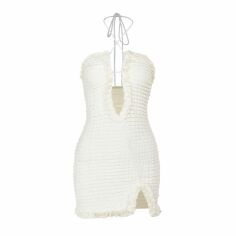 Акція на Плаття коротке літнє жіноче SHEIN GD-00202119 S Кремове від Rozetka