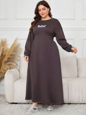 Акція на Сукня осіння жіноча SHEIN GD-00216574 4XL Коричнева від Rozetka