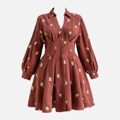 Акція на Сукня осіння жіноча SHEIN GD-00207988 2XL Коричнева від Rozetka