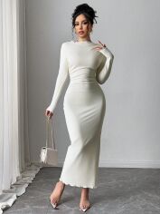 Акція на Плаття жіноче SHEIN GD-00193356 S Кремове від Rozetka