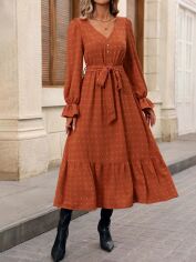 Акція на Плаття жіноче SHEIN GD-00179071 XL Рожеве з коричневим від Rozetka