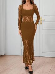 Акція на Плаття жіноче SHEIN GD-00193019 L Рожеве з коричневим від Rozetka