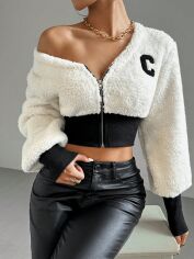 Акція на Толстовка жіноча SHEIN GD-00207054 L Кремова від Rozetka