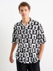 Акція на Сорочка літня чоловіча C&A GD-00192452 XL Чорна з білим від Rozetka