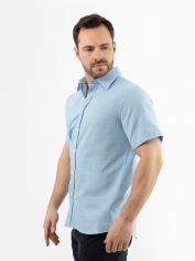 Акція на Сорочка бавовняна літня чоловіча er Ralph.2 SS M04.06.23.421 39 Блакитна від Rozetka