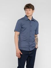 Акція на Сорочка бавовняна літня чоловіча er Ralph Jersey SS M14.21.09.521 L Синя від Rozetka