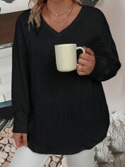 Акція на Світшот жіночий SHEIN GD-00202043 0XL Чорний від Rozetka