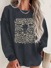 Акція на Світшот жіночий SHEIN GD-00204135 0XL Темно-сірий від Rozetka