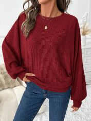 Акція на Світшот жіночий SHEIN GD-00226075 L Бордовий від Rozetka
