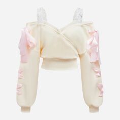 Акція на Світшот жіночий SHEIN GD-00210682 M Кремовий від Rozetka