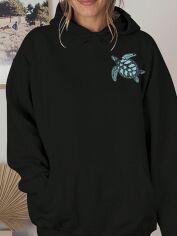 Акція на Світшот жіночий SHEIN GD-00203448 0XL Чорний від Rozetka