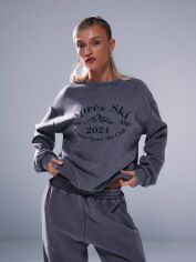 Акція на Світшот жіночий SHEIN GD-00221483 XS Темно-сірий від Rozetka