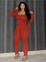 Акція на Комбінезон жіночий SHEIN GD-00220391 1XL Червоний від Rozetka