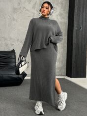 Акція на Костюм жіночий SHEIN GD-00225809 2XL Сірий від Rozetka