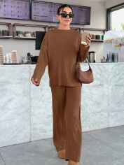 Акція на Костюм жіночий SHEIN GD-00194214 L Коричневий від Rozetka