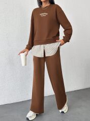 Акція на Костюм жіночий SHEIN GD-00218858 M Коричневий від Rozetka