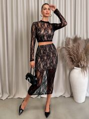 Акція на Костюм жіночий SHEIN GD-00222426 L Чорний від Rozetka