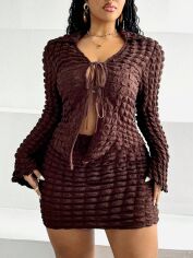 Акція на Костюм жіночий SHEIN GD-00225700 4XL Коричневий від Rozetka