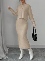 Акція на Костюм жіночий SHEIN GD-00194828 S Кремовий від Rozetka