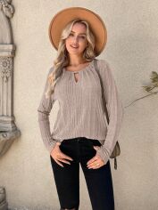 Акція на Жіночий лонгслів SHEIN GD-00216717 XL Кремовий від Rozetka