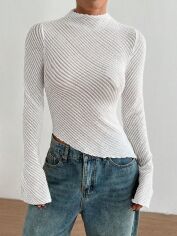 Акція на Жіночий лонгслів SHEIN GD-00217386 L Білий від Rozetka