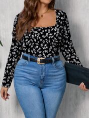 Акція на Жіночий лонгслів SHEIN GD-00217968 0XL Різнокольоровий від Rozetka
