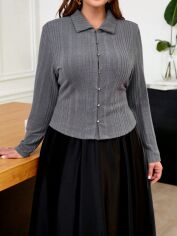 Акція на Жіночий кардиган SHEIN GD-00217293 4XL Сірий від Rozetka