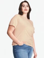 Акція на Футболка довга жіноча H&M 361467002c28 4XL Бежева від Rozetka