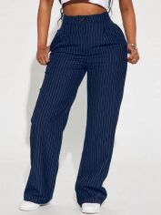 Акція на Штани жіночі SHEIN GD-00204788 0XL Темно-сині від Rozetka