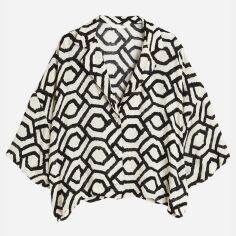 Акція на Блузка жіноча H&M 1066926004c28 L Біла з чорним від Rozetka