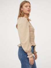 Акція на Блузка жіноча H&M 881942001c28 XL Бежева від Rozetka