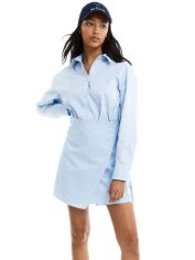 Акція на Сукня-сорочка коротка літня жіноча H&M 1193573001c28 S Блакитна від Rozetka