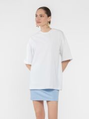 Акція на Футболка бавовняна довга жіноча er T-Shirt Oversize W2 W13.14.00.510 S Біла від Rozetka